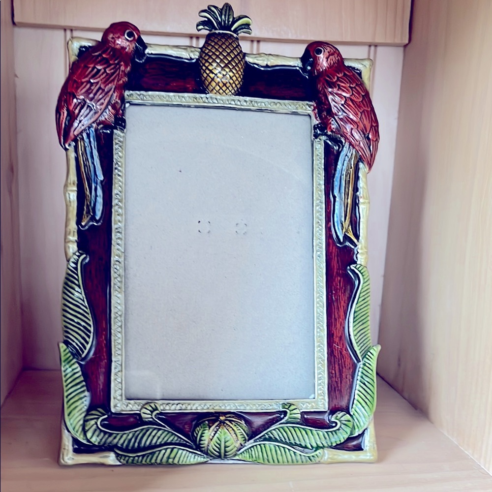 Enamel Parrot Picture Frame